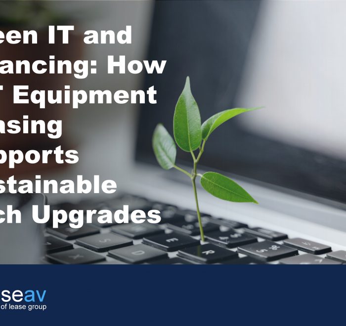 image of a computer keyboard with a small sprouted leaf coming out of it to illustrate the benefits of ICT equipment leasing for green it practices