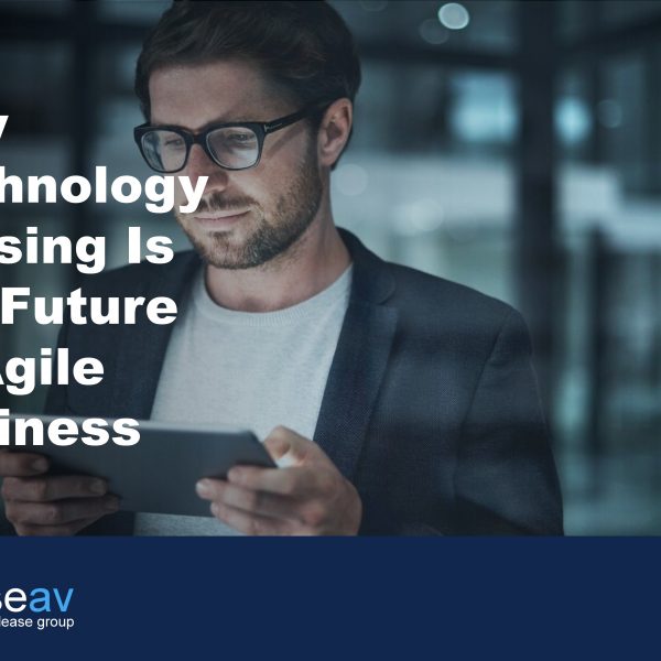 Title image of a man holding a tablet device to illustrate the benefits of technology leasing